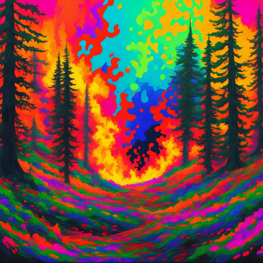 masterpiece painting of a forest fire in southern Oregon1 vector art03 digital flat Miyazaki Monet hd 8k03 D&D04 rule of
