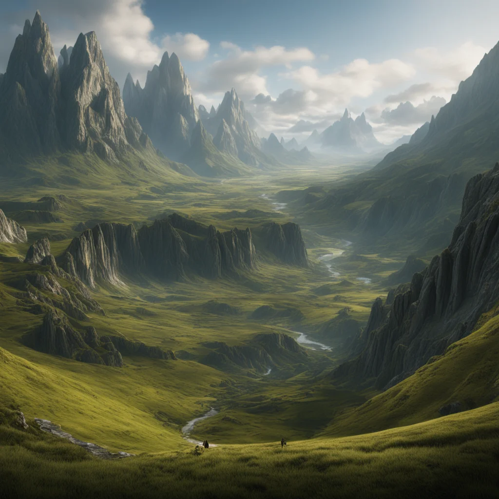 matte painting of lord of the rings epic landscape photorealistic 8k octane render dylan cole craig mullens