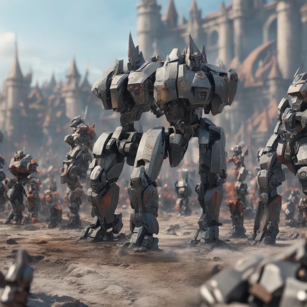 medieval battle Mechas waiting at the DMV with a crowd of people matte painting highly detailed hyper realistic 8k no do