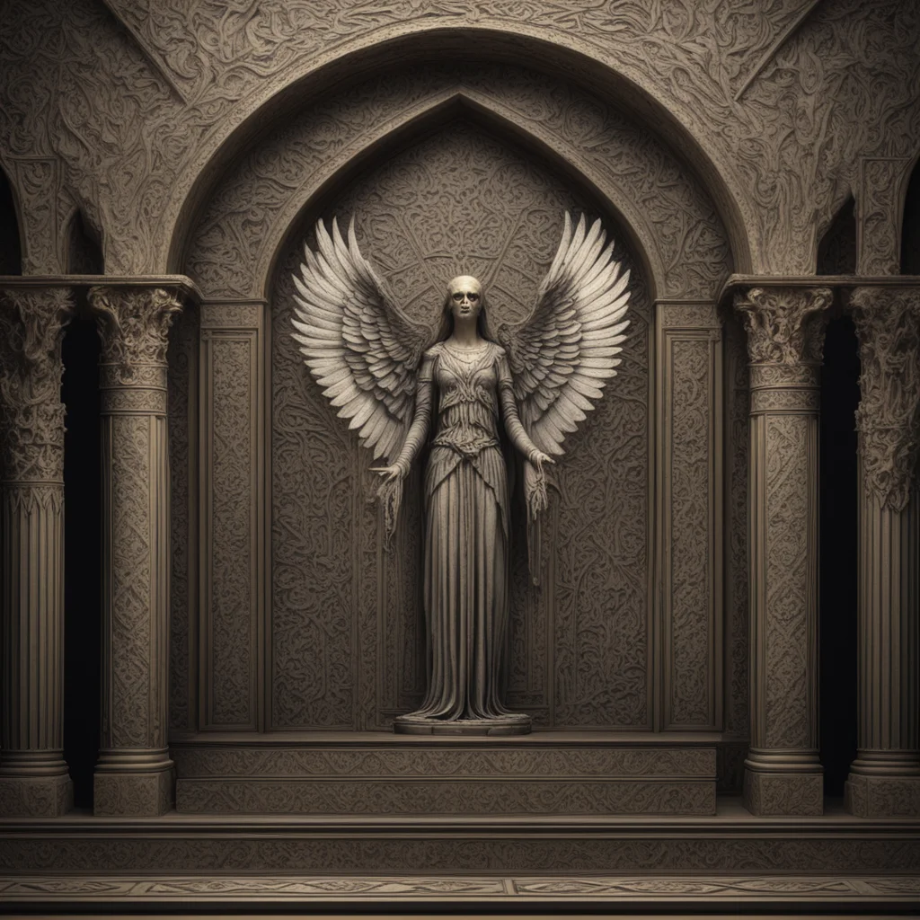 medieval temple interior altar angel of death symmetry geometric 8k w 832 h 1792