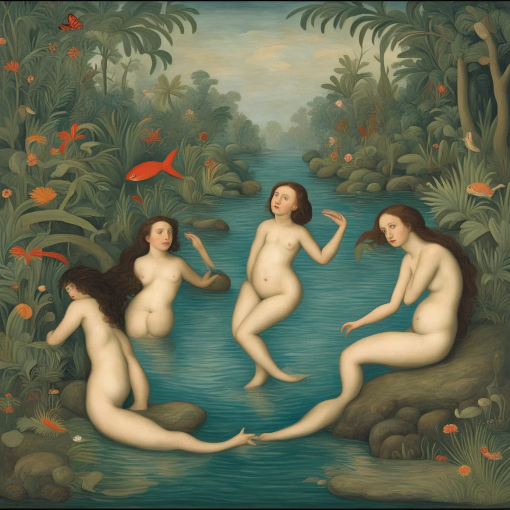 mermaids in the stream by henri rousseau matisse albrecht durer h 500 w 1500