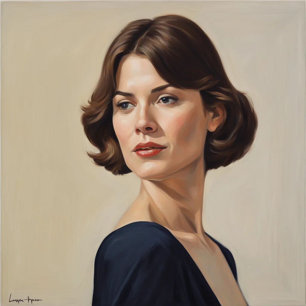 minimal oil painting realistic Lauren Cohan by Edward Hopper ar 916