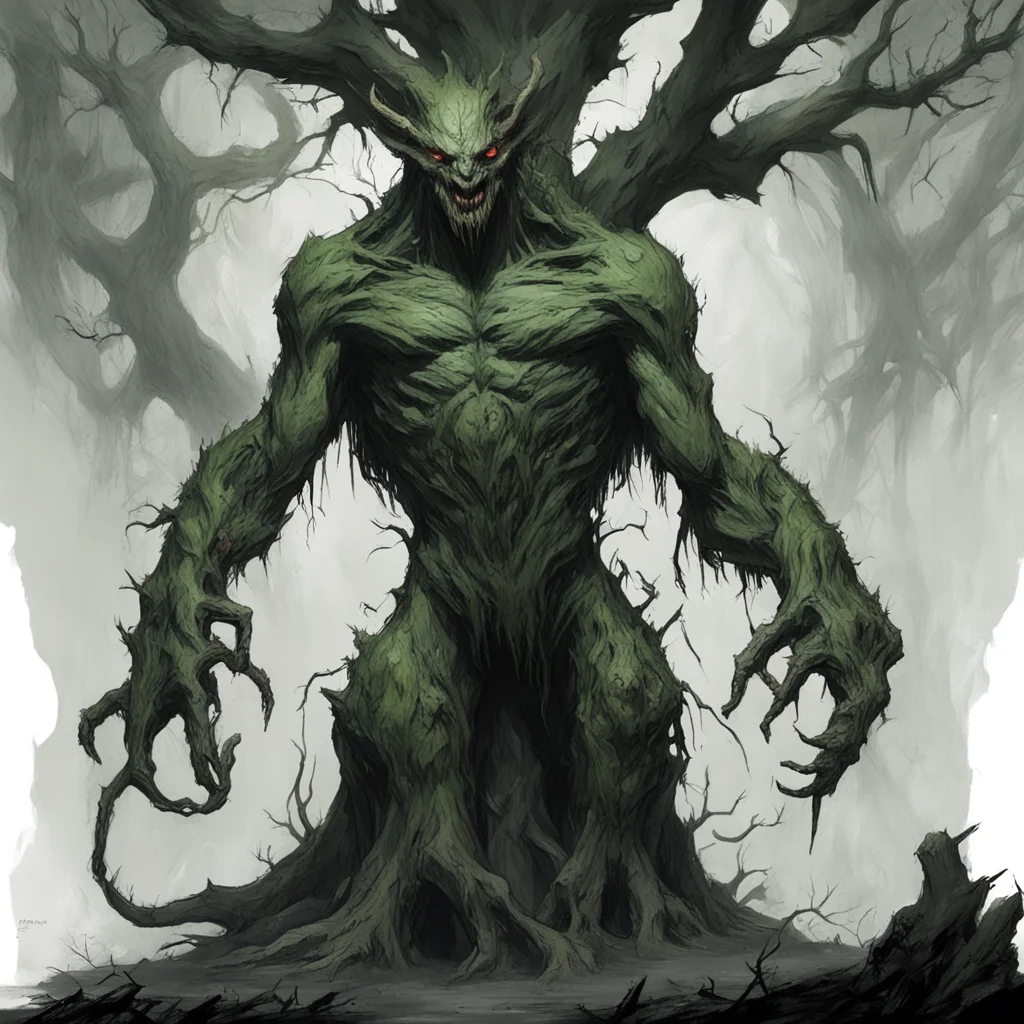monster concept art horrifying evil tree ent imposing figure dnd mtg Jesper Ejsing