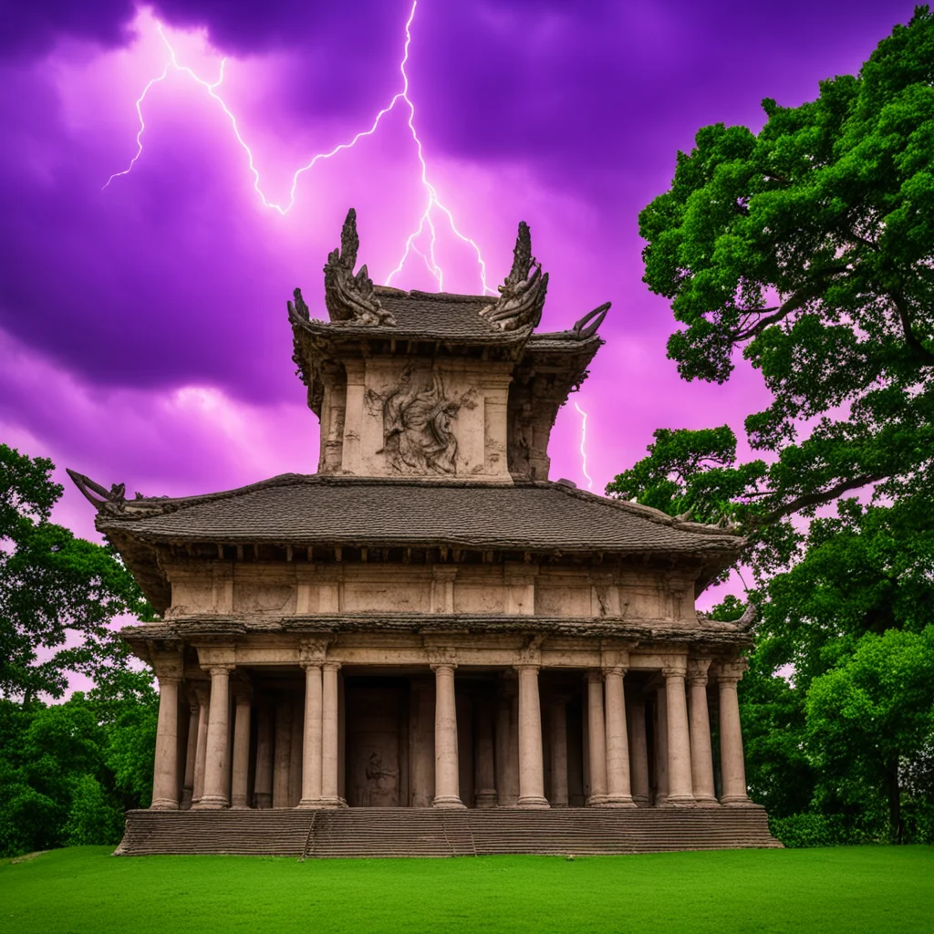 mormone temple attacked by goats that look like satan lightning in the sky trees buning end of day