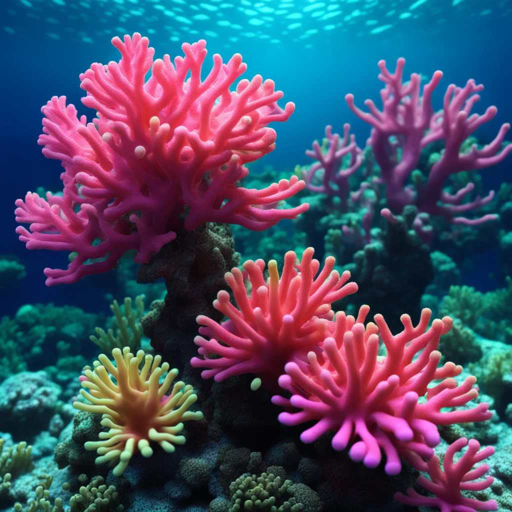 morphic coral species biological aquatic coral UV reactive coral alien underwater coral species centered volumetric ligh