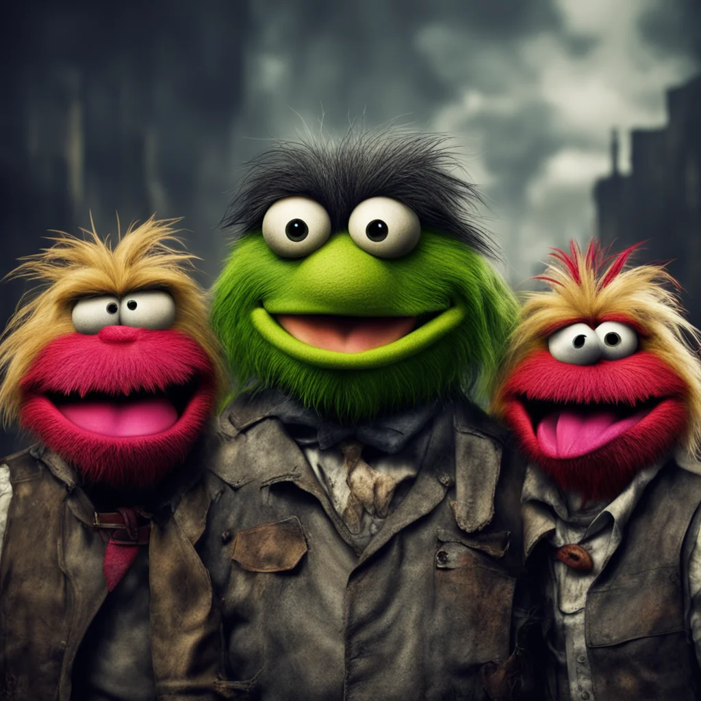 muppets as evil characters scary fangs photo real post apocalyptic 8k