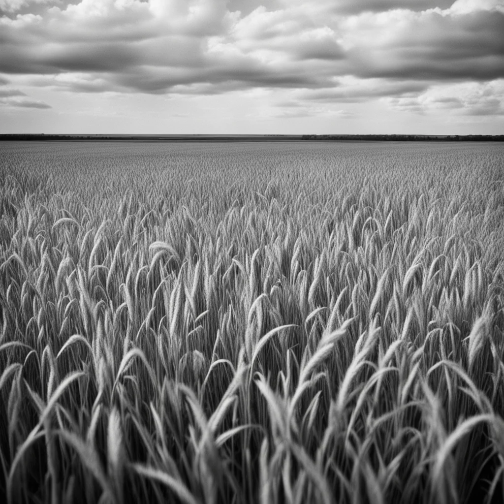 national geographic	full wheat field retro reality view from higher and Black and white Film grain Light leak
