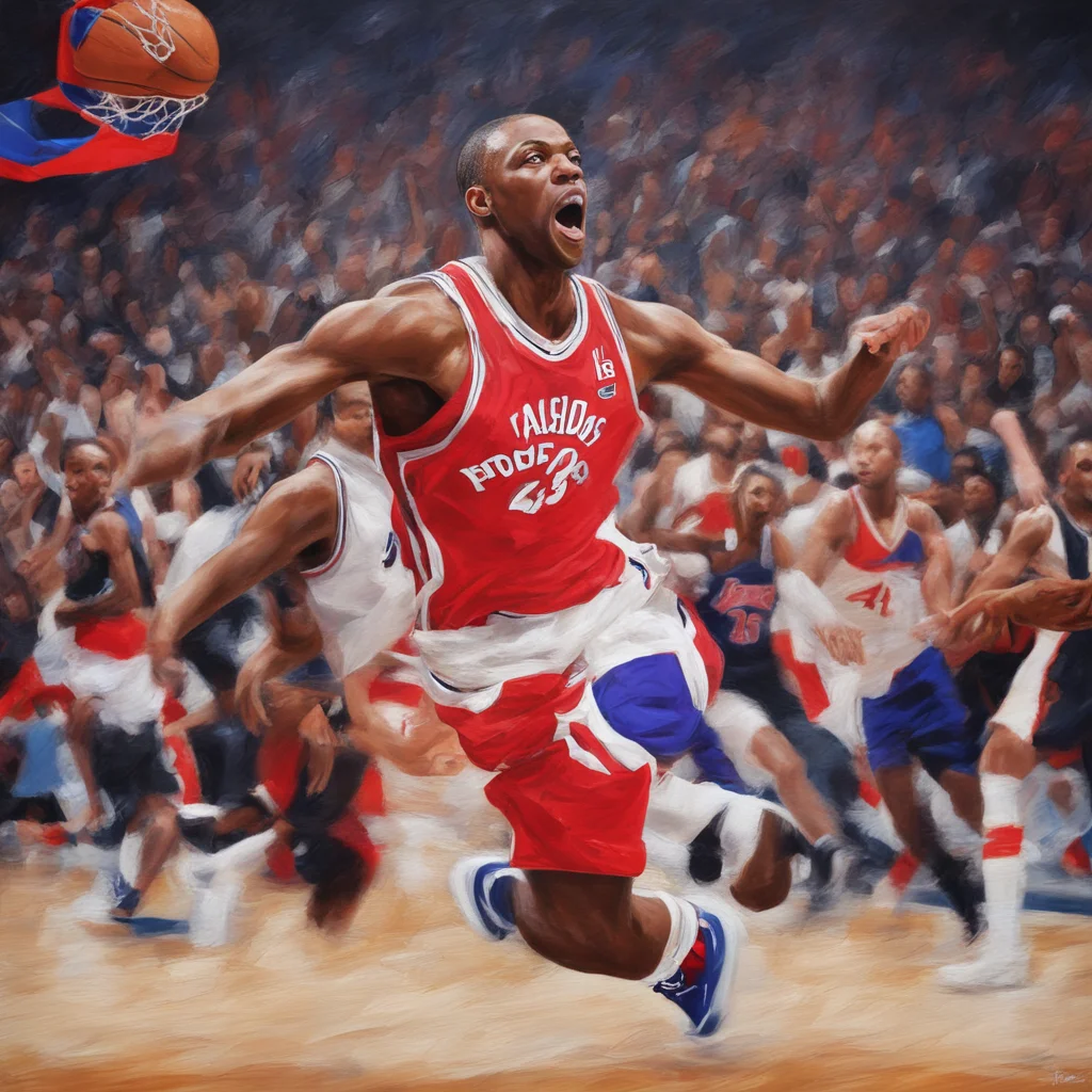 nba sports poster layout  oil painting photo realistic ar 916