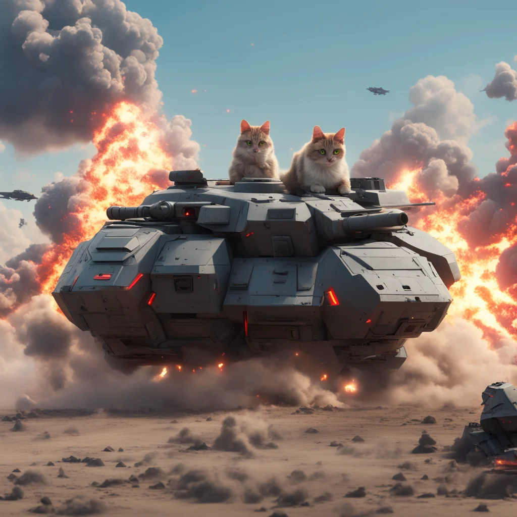 neko army apocalypse end times laserbeams futurism planetscale cat super soldiers cat tanks cat lazer planes explosion 4