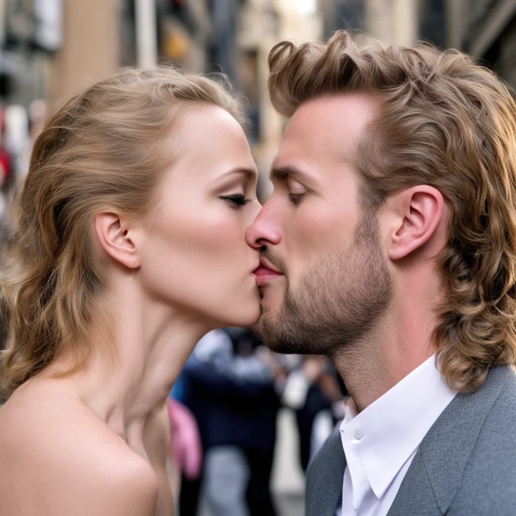 nice looking new york girl kisses australian man
