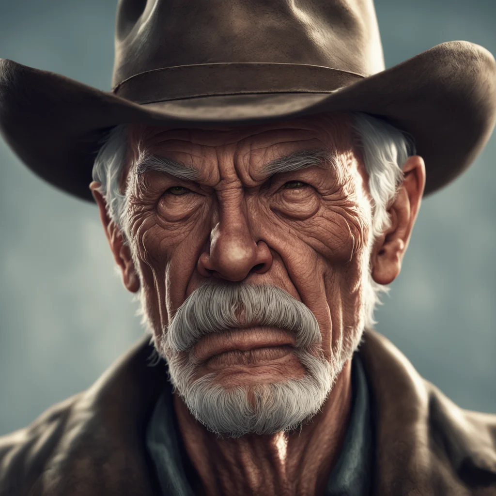 nose airbrushed  older cowboy  Expressive male face redneck drunk Close up character portrait concept art symmetrical po