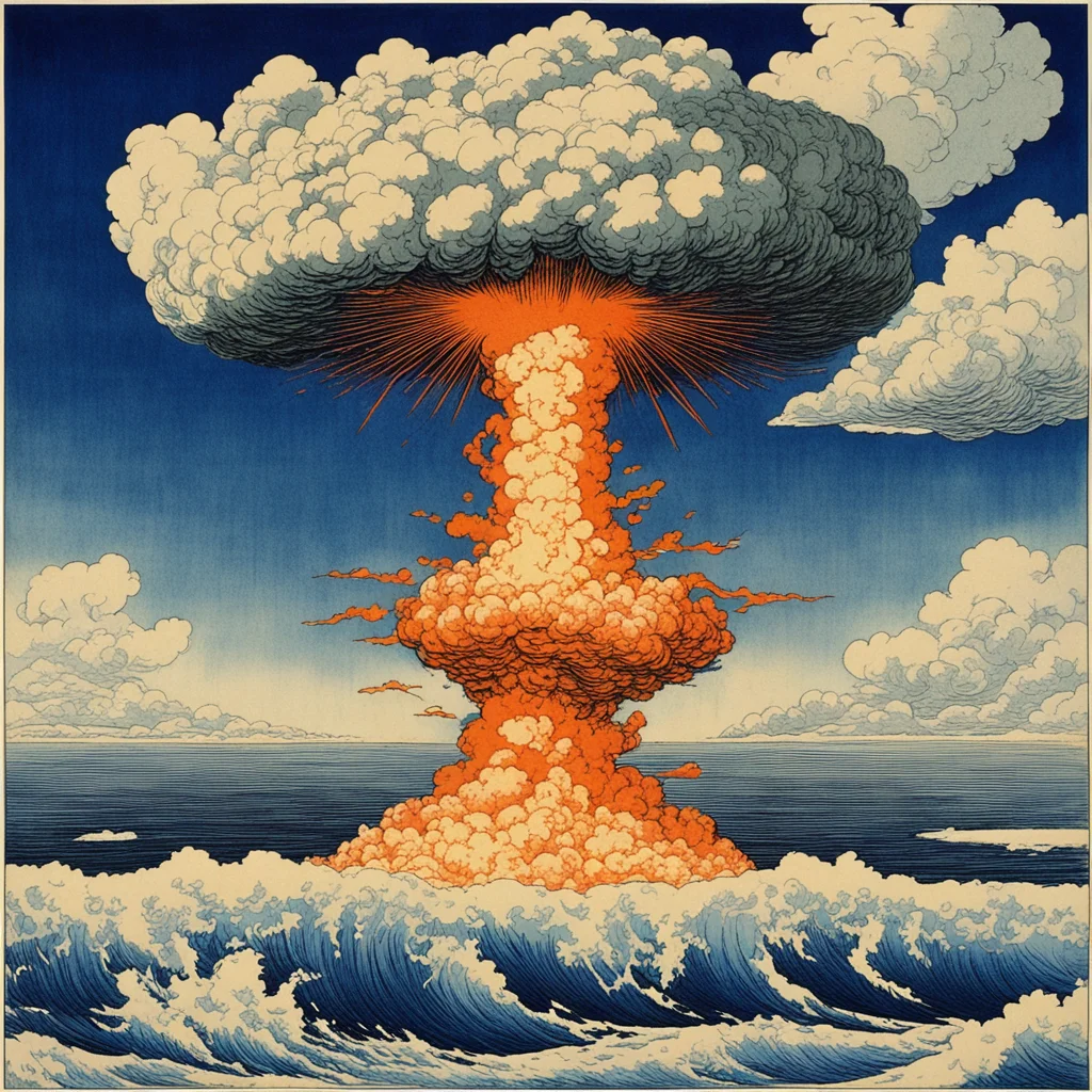 nuclear explosion by Hokusai
