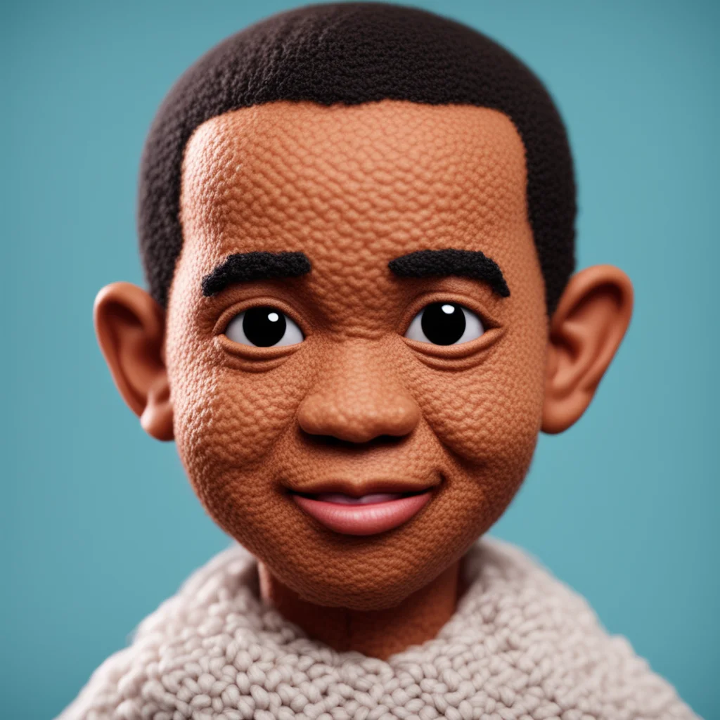 obama with a crochet doll skin face hyper realistic cute 4k