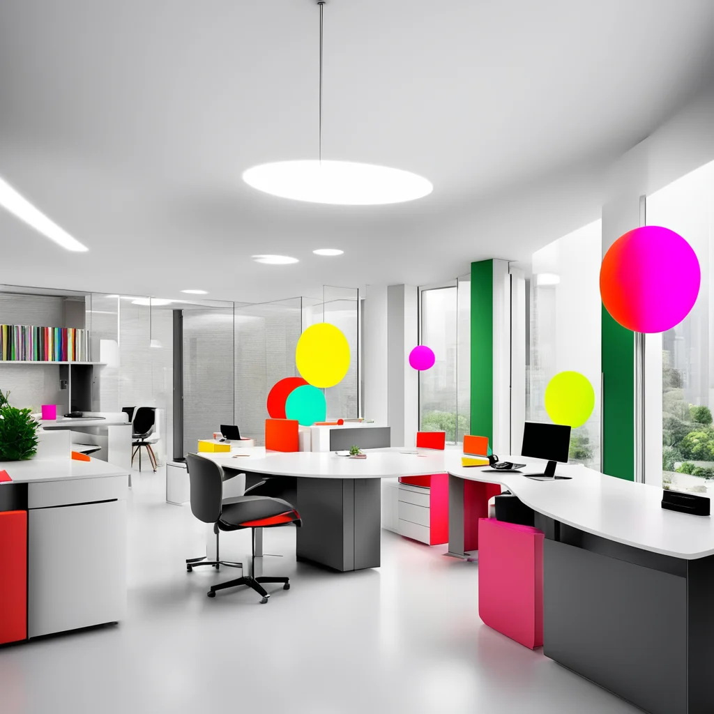 office modern round shapes colorful positive light
