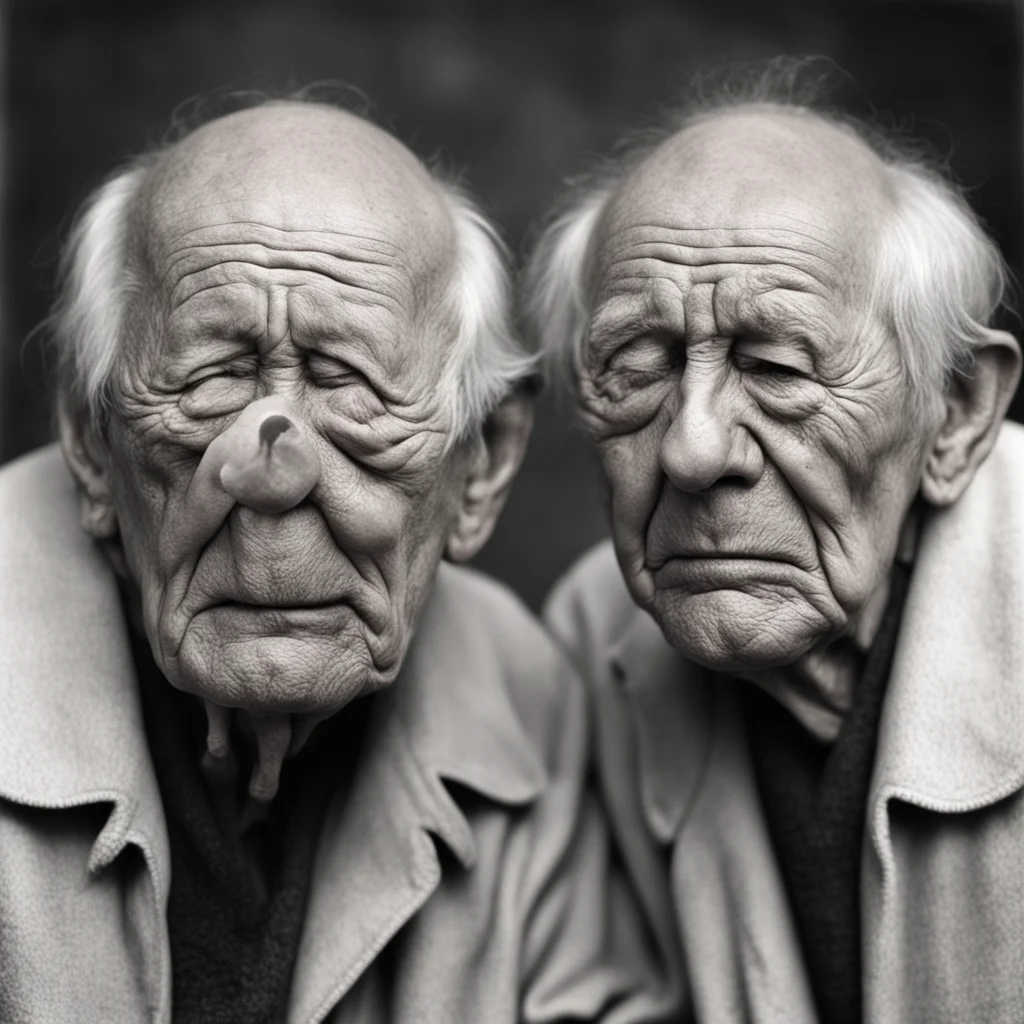 old men with bulbous noses grotty crying hyper realism old photo 1977 —h 2000 —w 1000