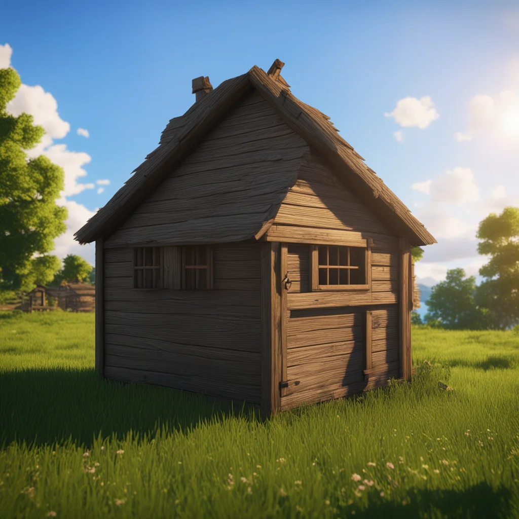 one wooden chicken Hutch Building by Halls Moving Castle landscape15 hyperealistic maximum detail wide angle cinematic l