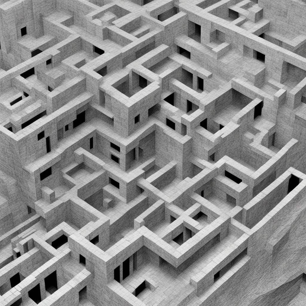 optical illusion architecture  Soviet brutalism  MC Escher  highly detailed environmentar 919