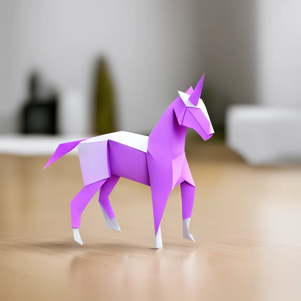 origami unicorn on a table