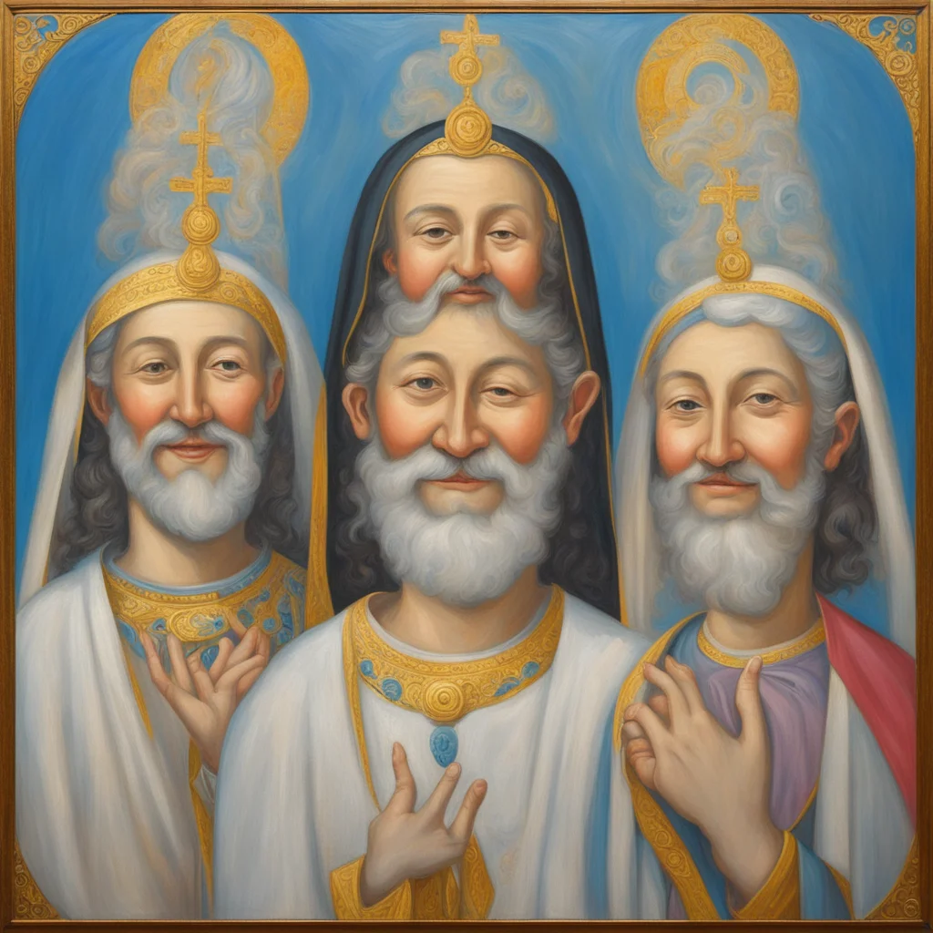 ortodox painting saints happy positive face clean