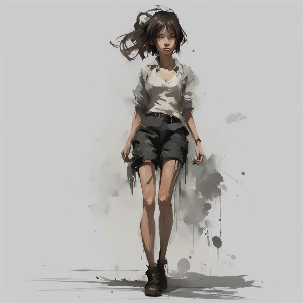 painting of an expressive beautiful girl full body character concept art artstation by Ashley Wood ar 23 stop 80