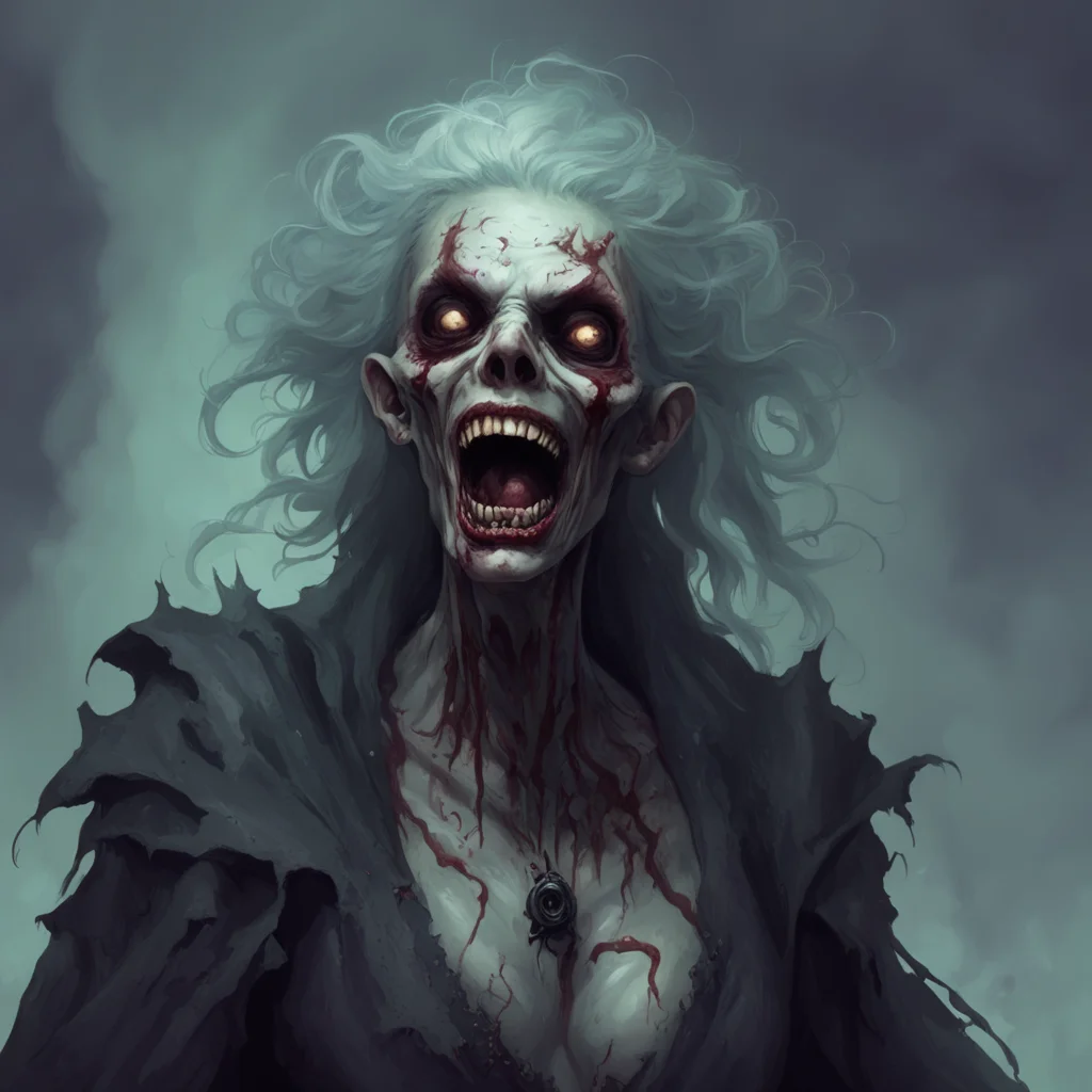 pale zombie warlock woman dnd looking up laughing screaming insane  scary powerful