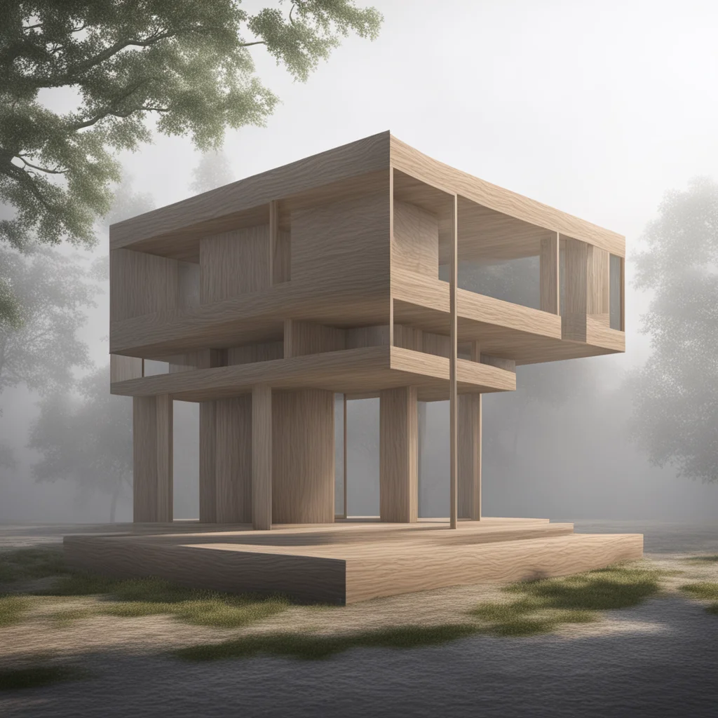 part to whole combinatorial parts mereological connections timber units sculpture clo3d fog hyperrealistic ultra realism