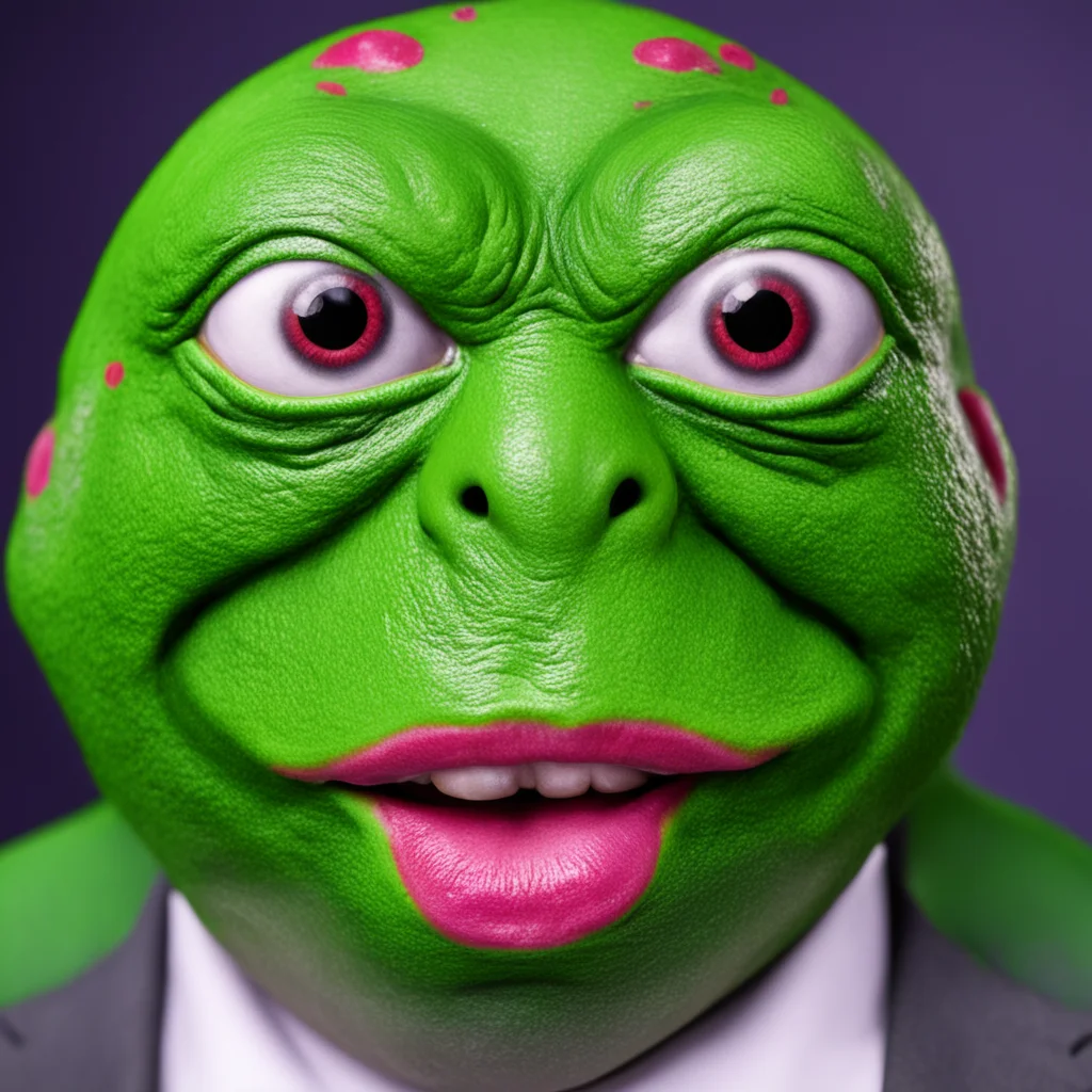 pepe the frog face painted onto alex jones realism