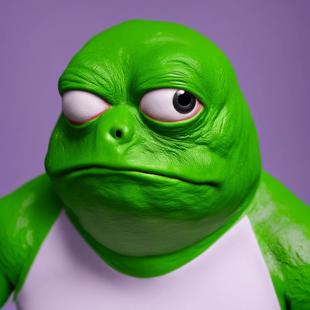 pepe the frog painted on alex jones face photorealism 3d clay model