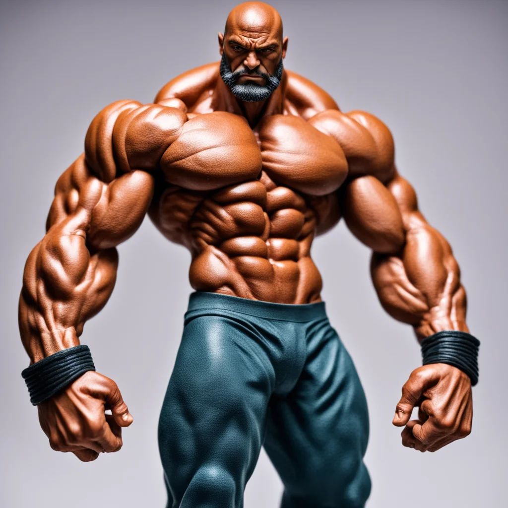photo of a body building action figure extreme muscles —ar 45