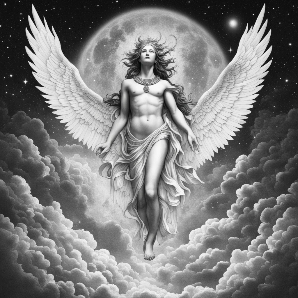 photocopy scan celestial deity coming down to earth —ar 916