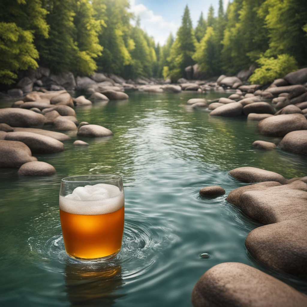 photorealistic beer river