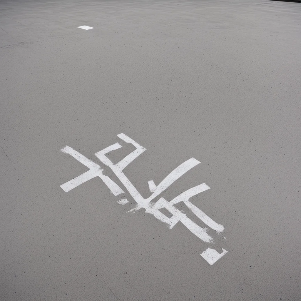physical medium written in thick smeared reflective paint on concrete