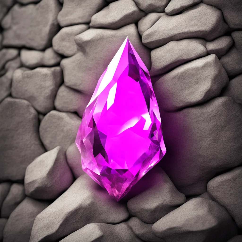 pink crystal growing out of a stone wall concept art