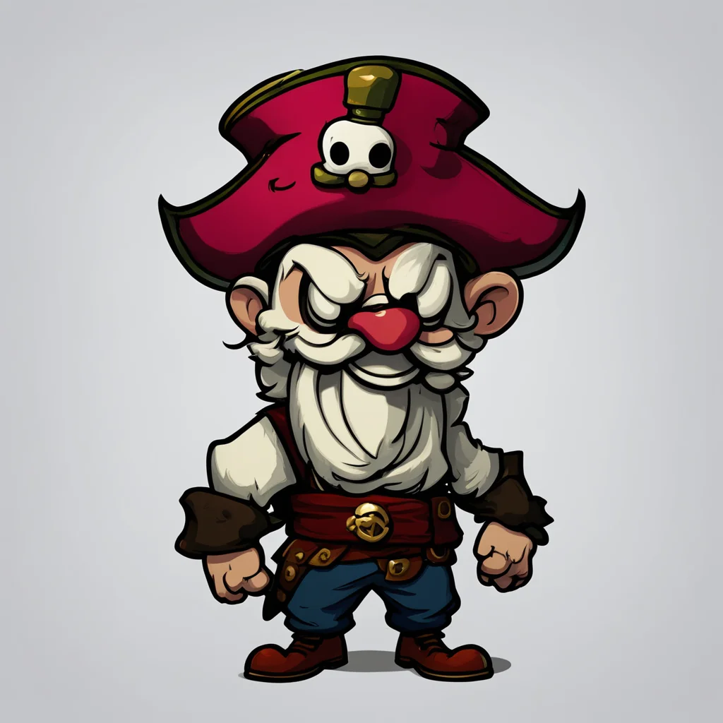 pirate character portrait in cuphead style