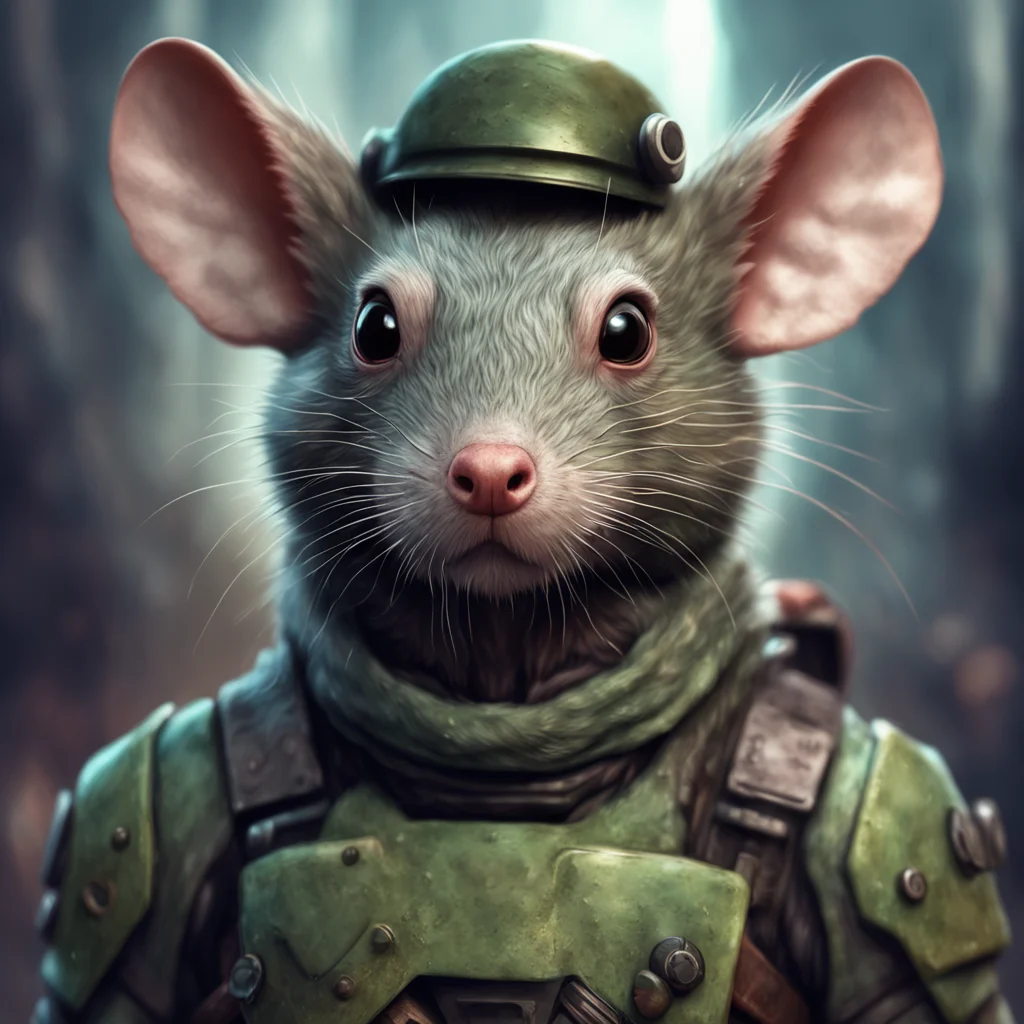 plague rat trooper staring directly into the camera in focus concept art digital painted style ultra detailed hyper real