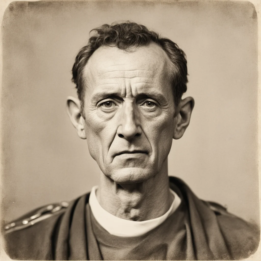 police mug shot of Julius Caesar photograph sepia