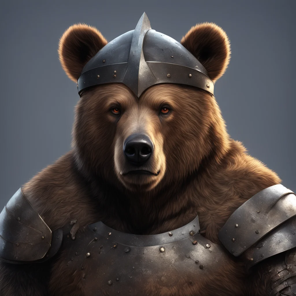 portrait of a bear Gladiator with a helmet trending on artstation stop 57 uplight