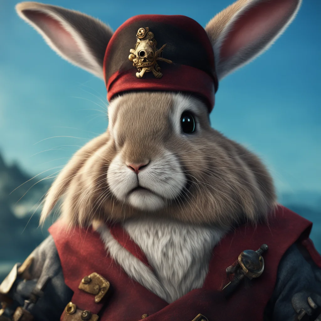 portrait of rabbit pirate cinematic hd high definition 4k