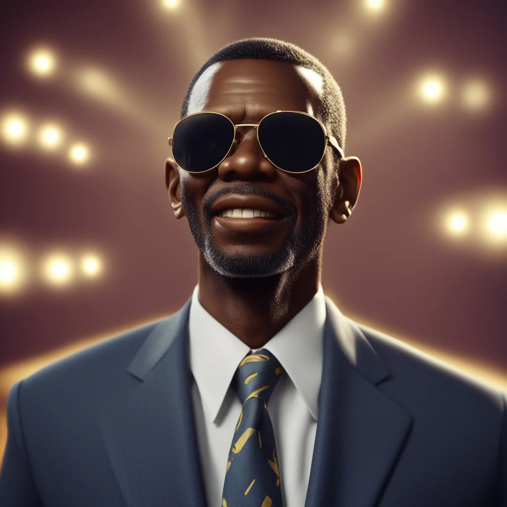 portrait of young Ray Charles with a halo above head highly detailed perfect symmetrical face super realistic unreal eng