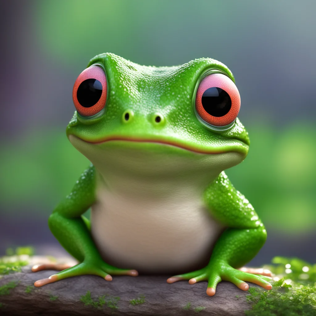 portrait render of a cute frog by Thomas kinkade and studio ghibli rendered in vray featured on cgsociety