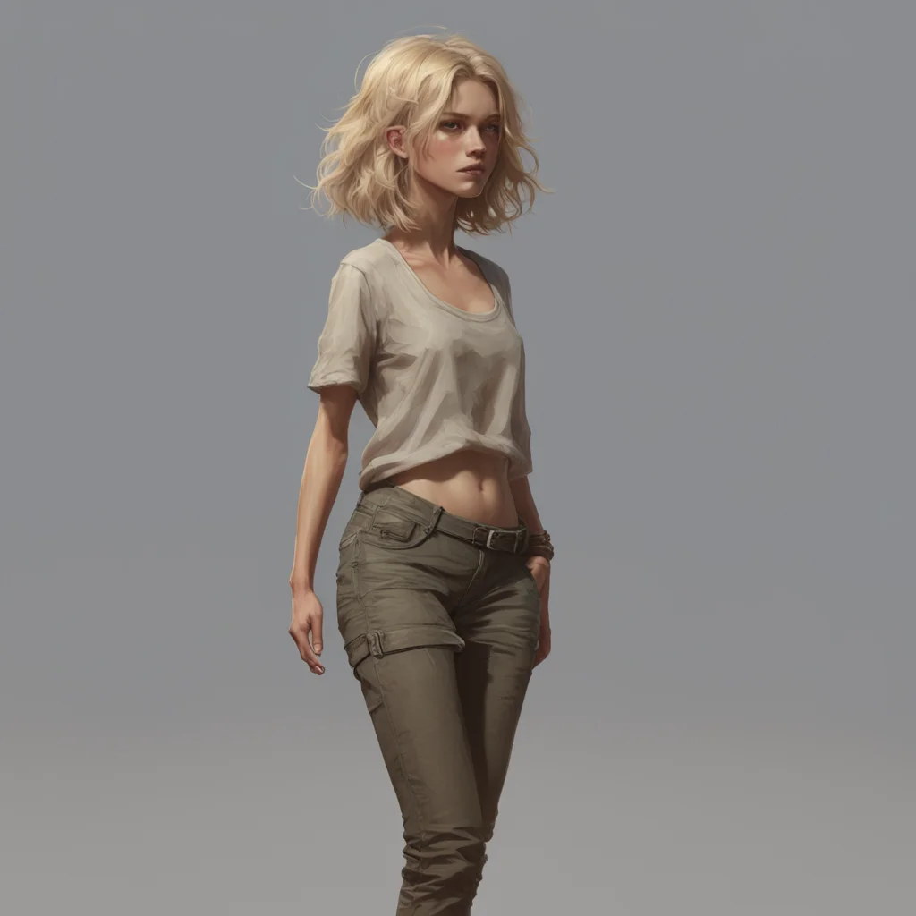 pretty young woman full body character concept short wavy light blonde hair artstation detailed 8k by Ashley Wood Craig 