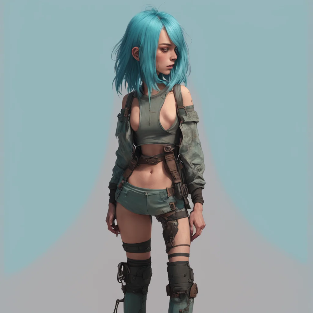 pretty young woman full body character light blue hair artstation detailed 8k by Ashley Wood Craig Mullins ar 23 stop 80