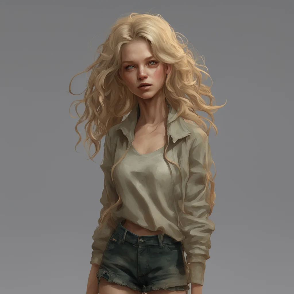 pretty young woman full body character wavy light blonde hair artstation detailed 8k by Ashley Wood Craig Mullins ar 23 