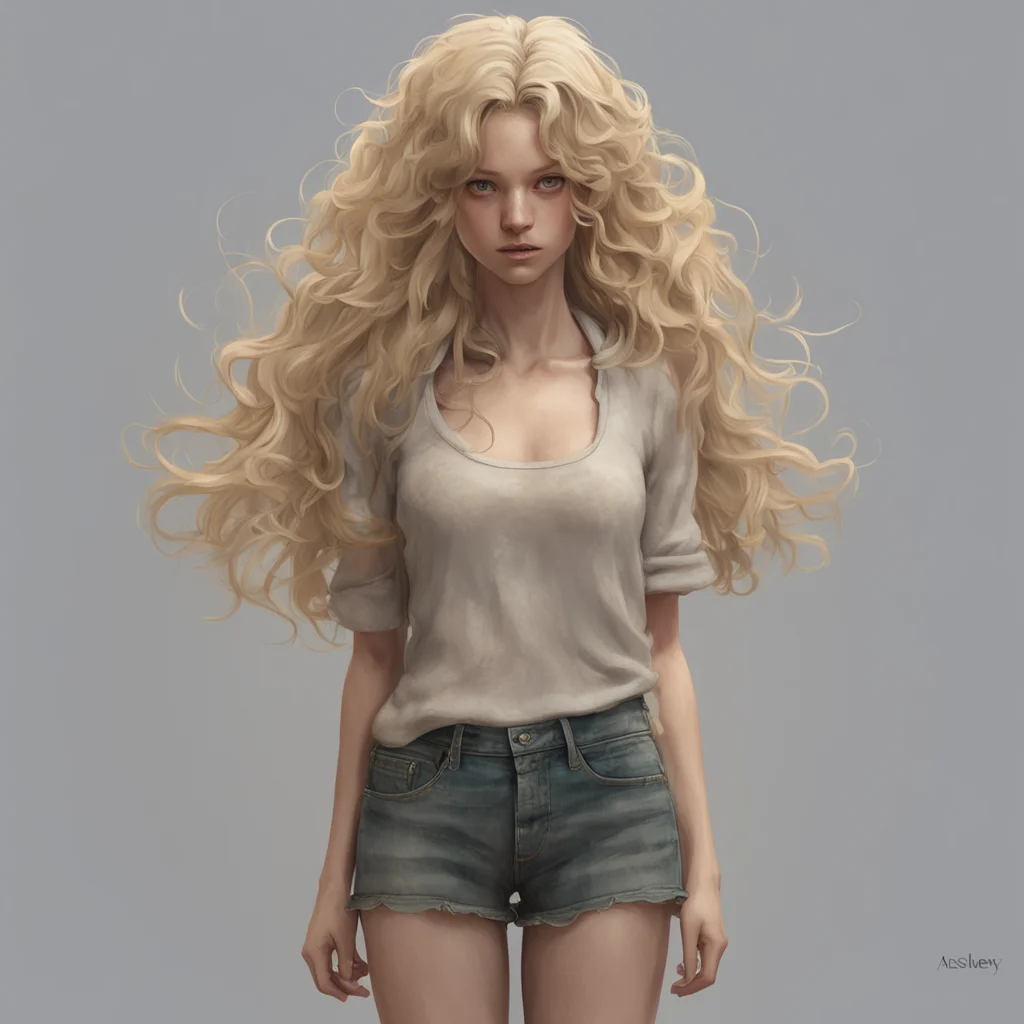 pretty young woman full body wavy light blonde hair artstation detailed 8k by Ashley Wood ar 23 stop 80 uplight