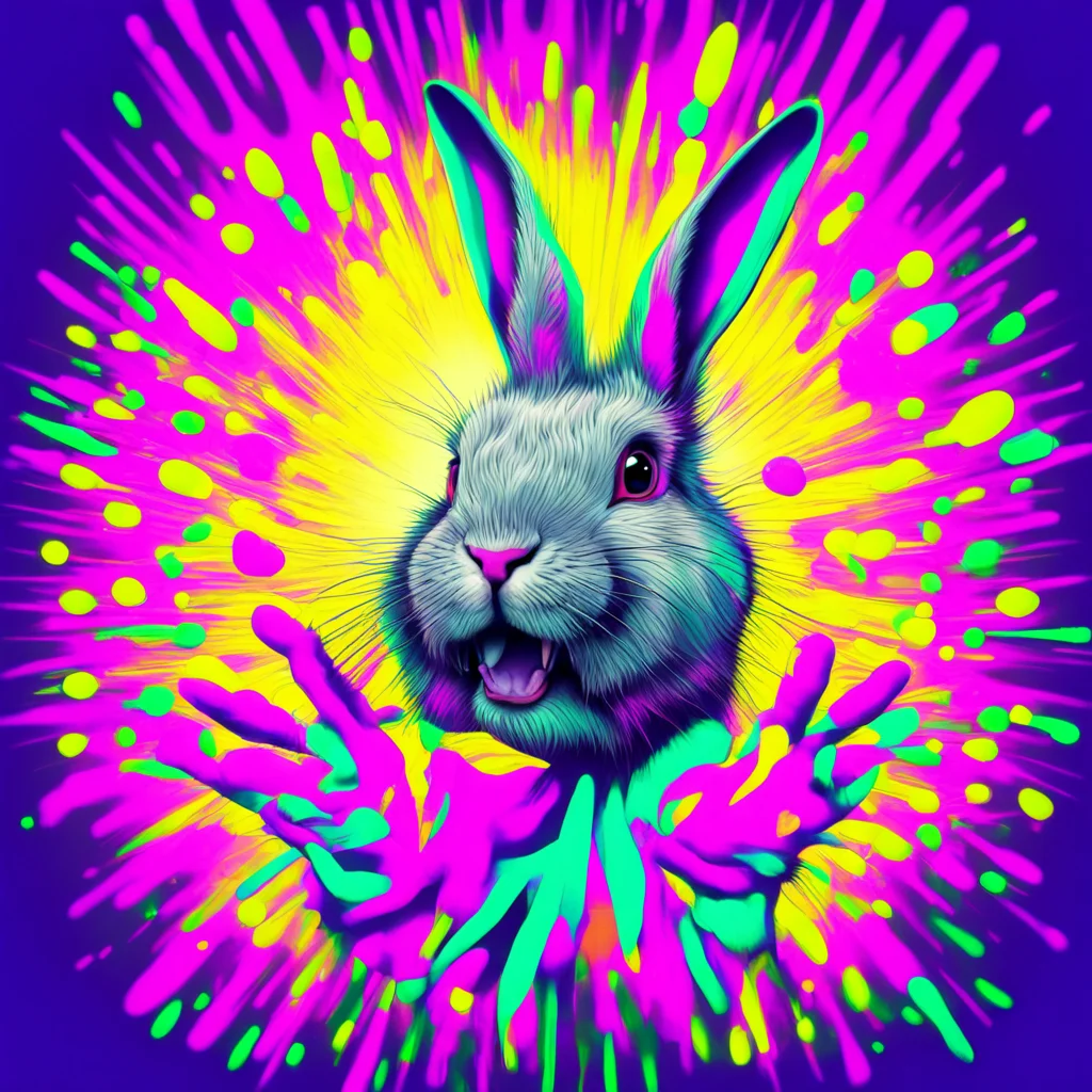 rabbit hand explosion psychedelic vector art ar 45