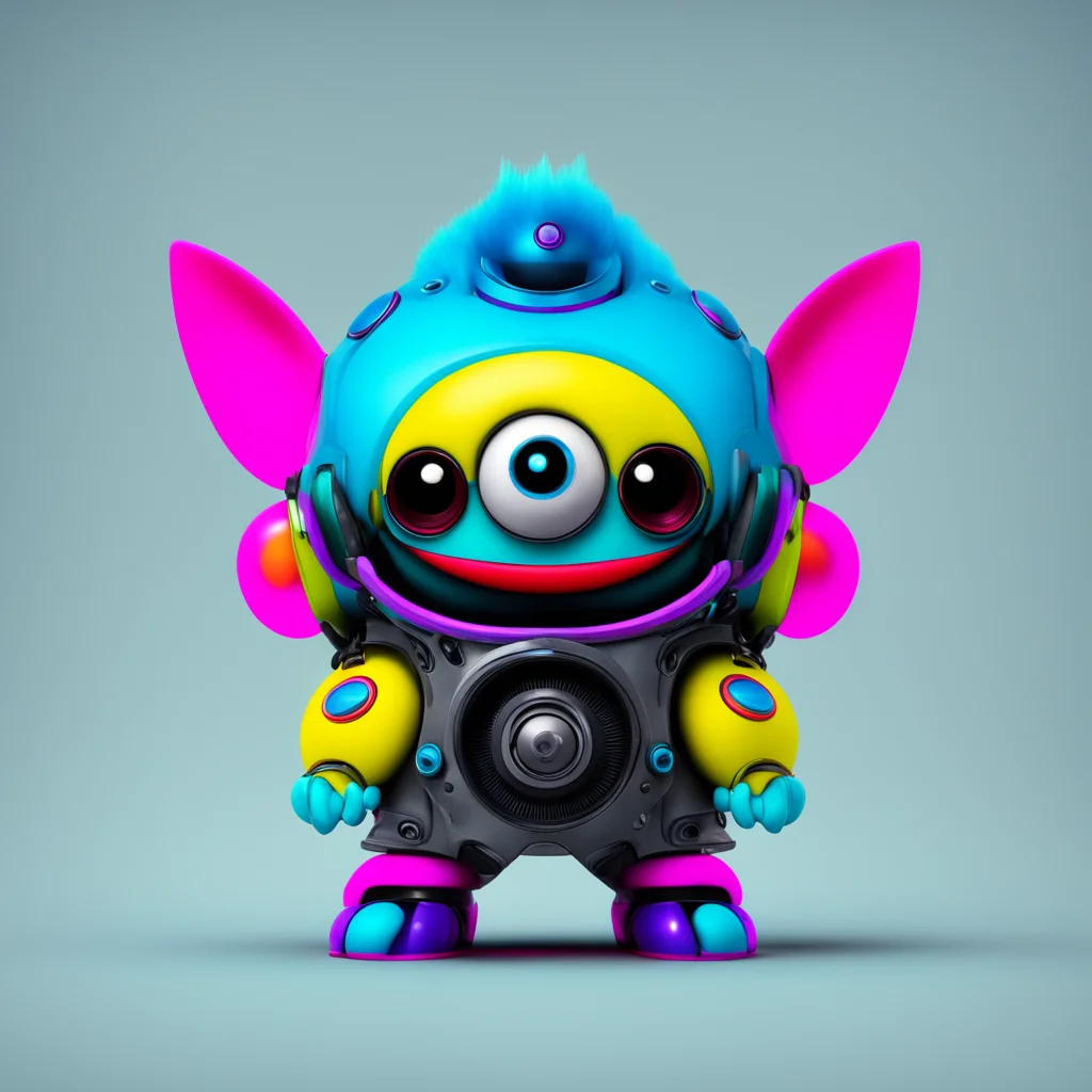 raygun gothic style retro futuristic funny cute rave alien furby smurf Pouria Ehyaie symmetrical character design aspect