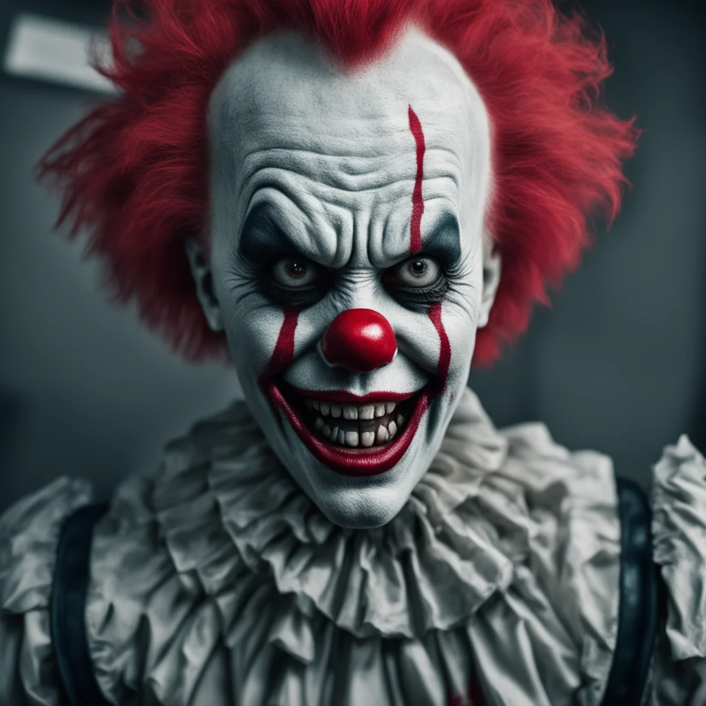 realistic realism hyperealistic doctor Pennywise harsh lighting highly detailed dirty lense depression bleak no lols
