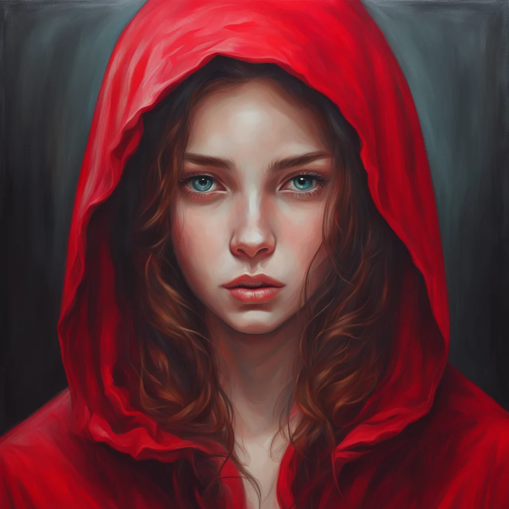 red hooded girl oil painting portrait intricate complexity rule of thirds face by Artgerm character concept dramatic lig