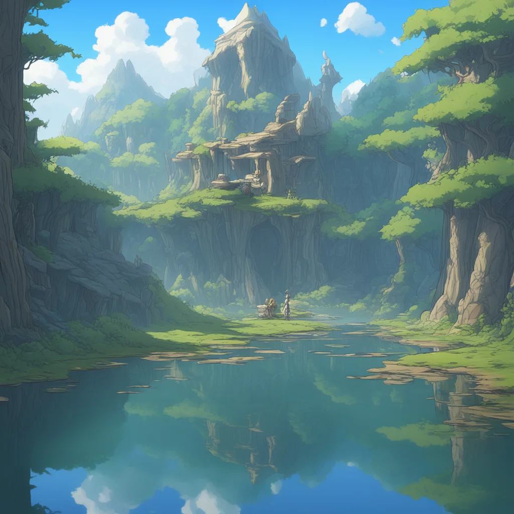 reflection in the lake made in abyss concept art artstation matte painting caustics toni infante FFIX Pastal colours art
