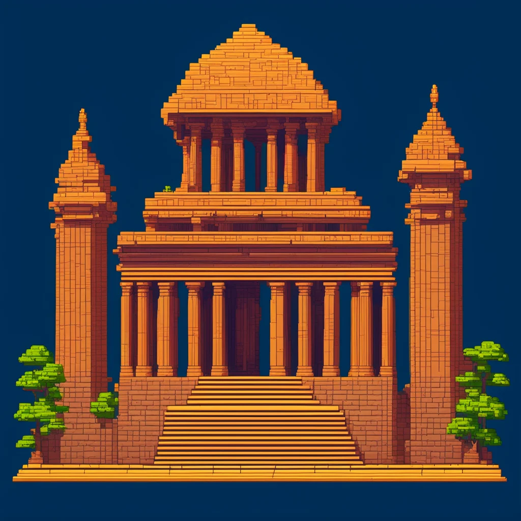religion temple mesianic in the style of 8 bit videogame ar 43